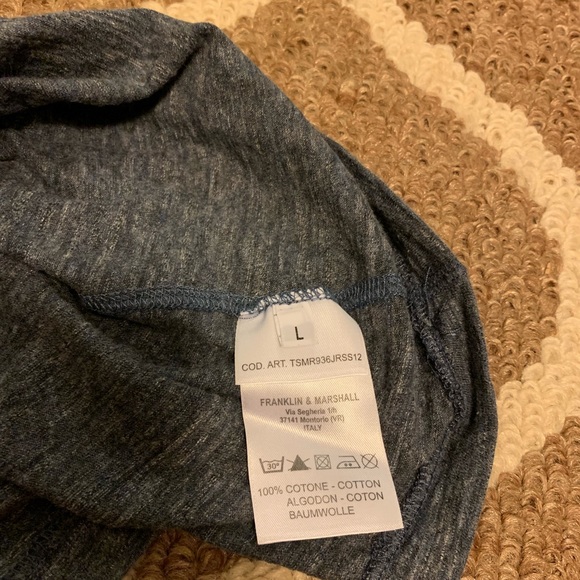 Franklin & Marshall Blue/Grey S.S. Tee-Shirt Large - Picture 4 of 5